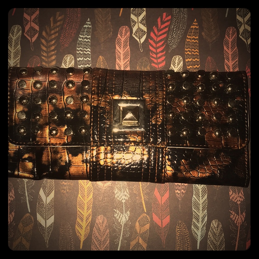 Bronze/Gold/Black Wallet With Studs